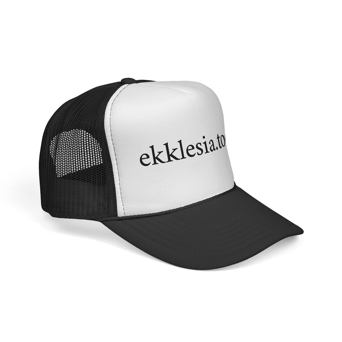 ekklésia.today Trucker Hat — Minimal Script Mesh Cap for Church & Faith Communities